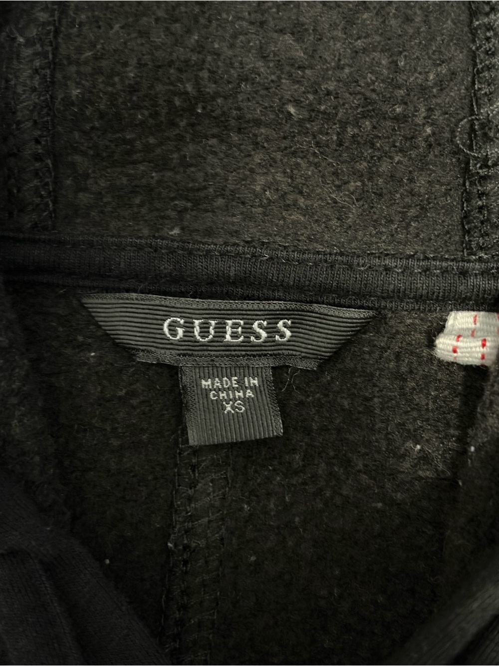 Guess Black Cropped Athletic Hoodie Bell Sleeve XS - Picture 8 of 8